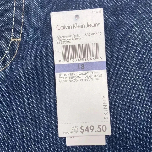 Calvin Klein Jeans Strait Leg Skinny Fit Pants NWT Women Size 18 MSRP $50 - Picture 9 of 13